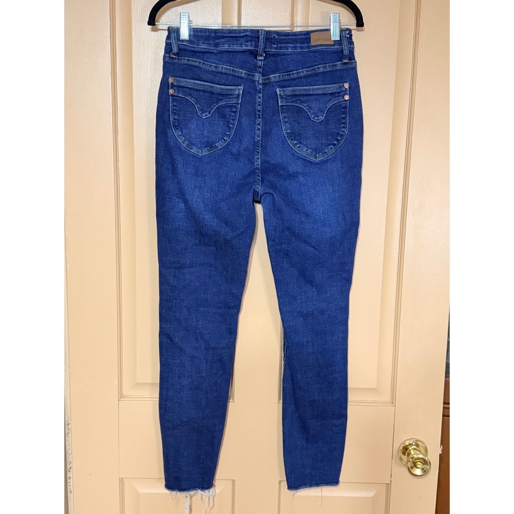 Judy Blue Los Angeles Skinny Fit Raw Hem High Rise Jeans Dark Wash Blue sz 9/29 - Picture 2 of 4